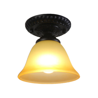 Adeline Vintage Bell Glass Semi Flush Ceiling Light