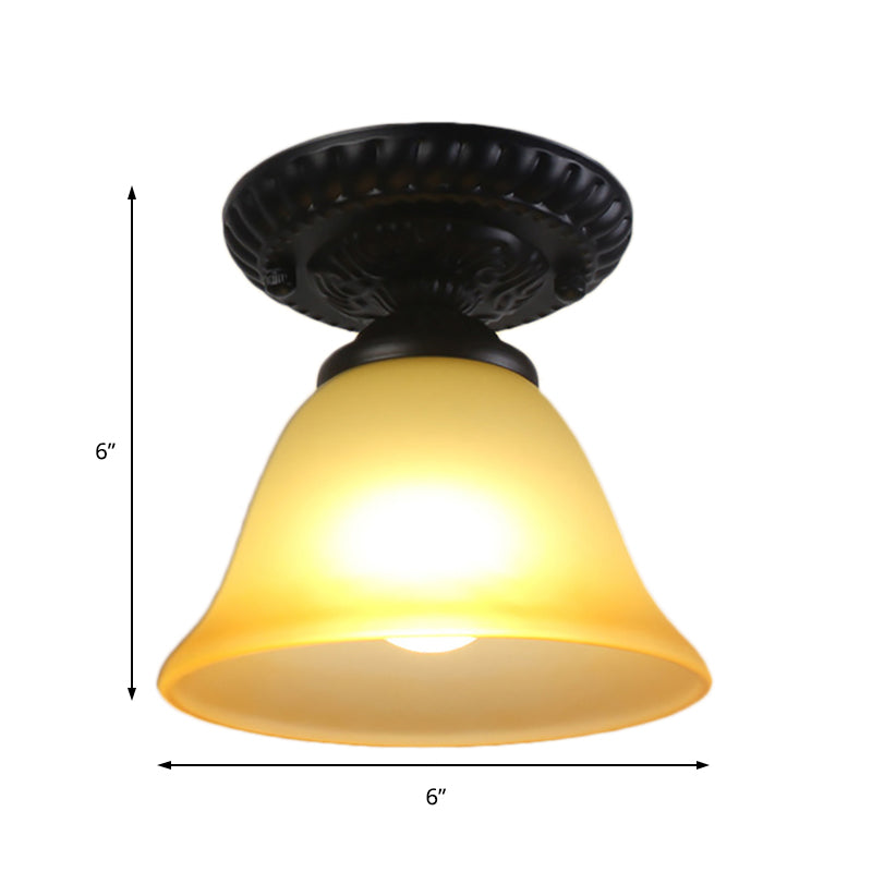 Adeline Vintage Bell Glass Semi Flush Ceiling Light