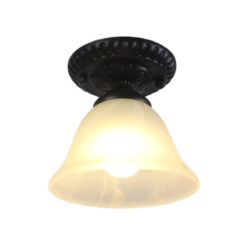 Adeline Vintage Bell Glass Semi Flush Ceiling Light