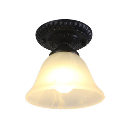 Adeline Vintage Bell Glass Semi Flush Ceiling Light