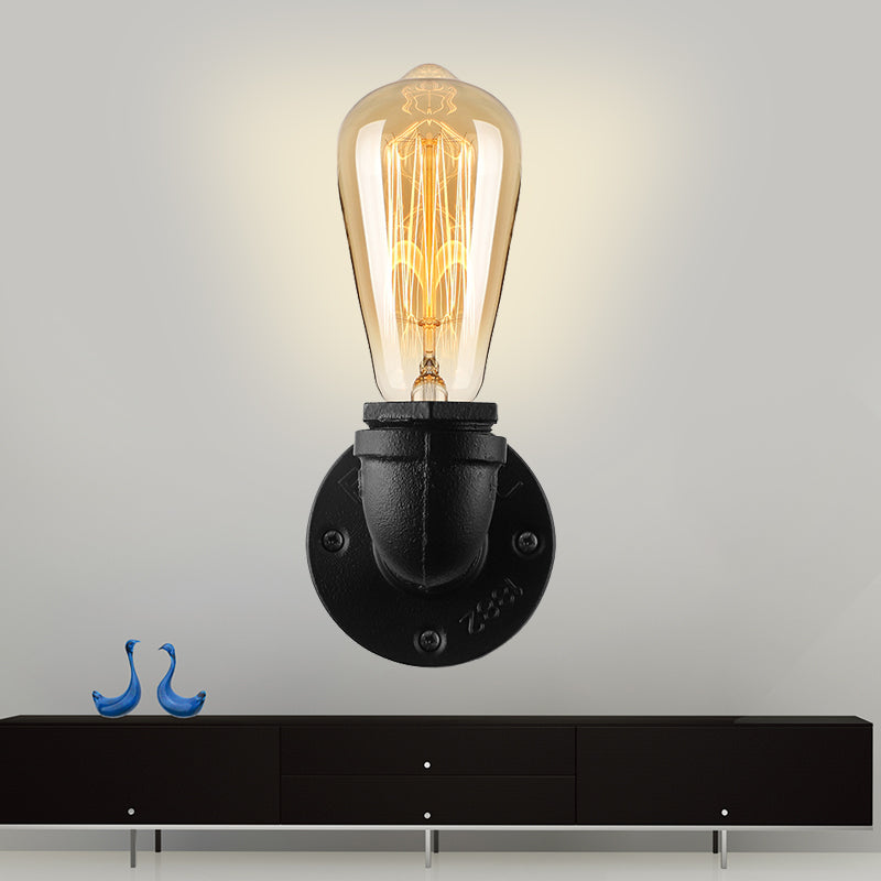 Joséphine Rustic Pipe Wall Sconce Bare Bulb Lamp