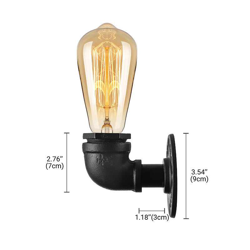 Joséphine Rustic Pipe Wall Sconce Bare Bulb Lamp