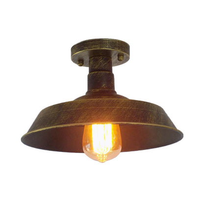 Margaux Farmhouse Barn Shade Metal Semi Flush Ceiling Light