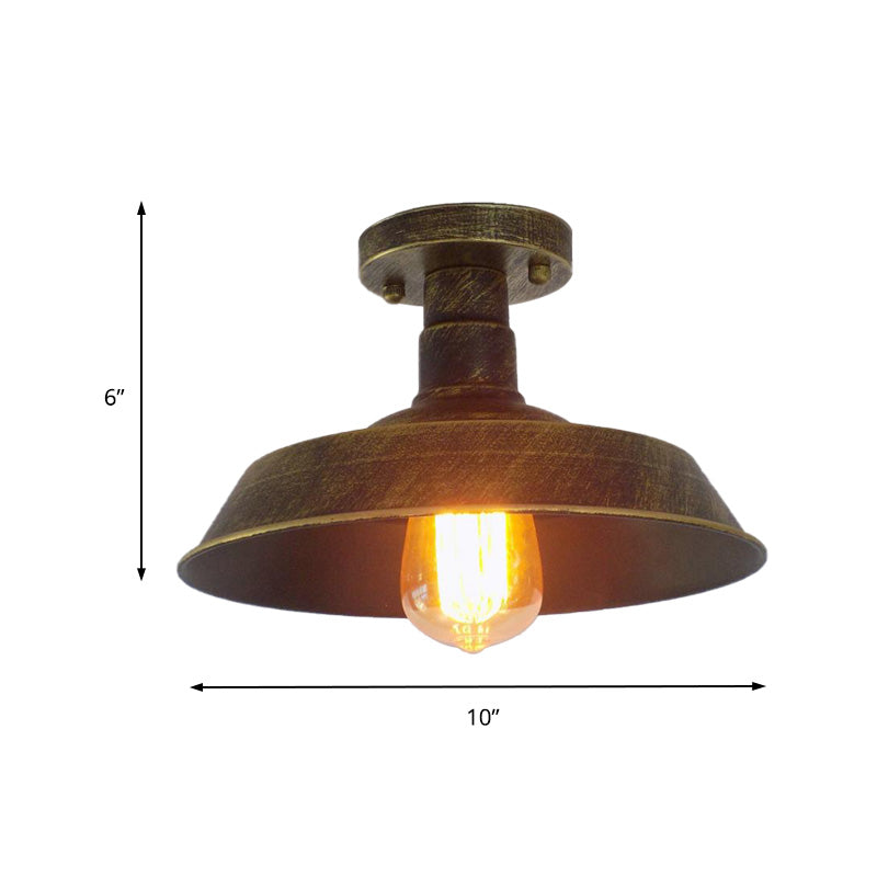 Margaux Farmhouse Barn Shade Metal Semi Flush Ceiling Light