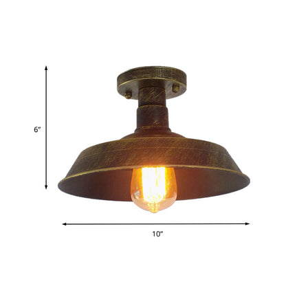 Margaux Farmhouse Barn Shade Metal Semi Flush Ceiling Light