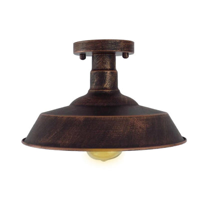 Margaux Farmhouse Barn Shade Metal Semi Flush Ceiling Light