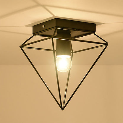Chloé Industrial Diamond Cage Flush Ceiling Light