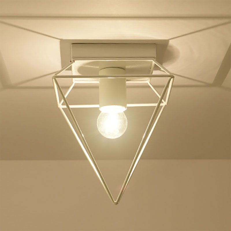 Chloé Industrial Diamond Cage Flush Ceiling Light