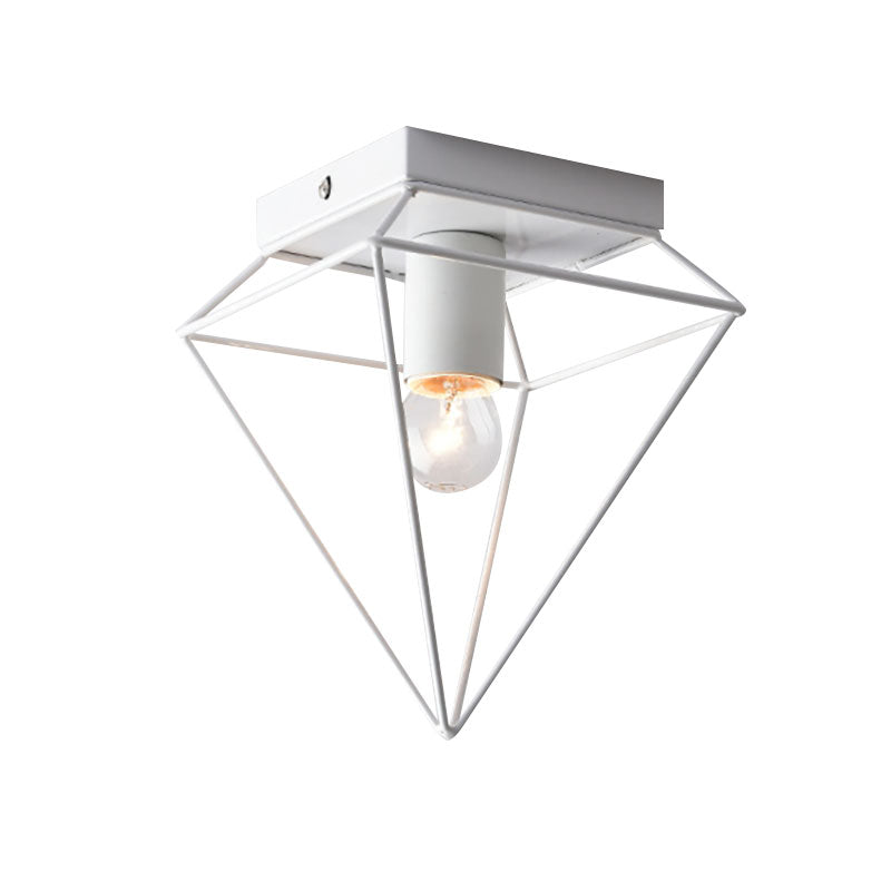 Chloé Industrial Diamond Cage Flush Ceiling Light
