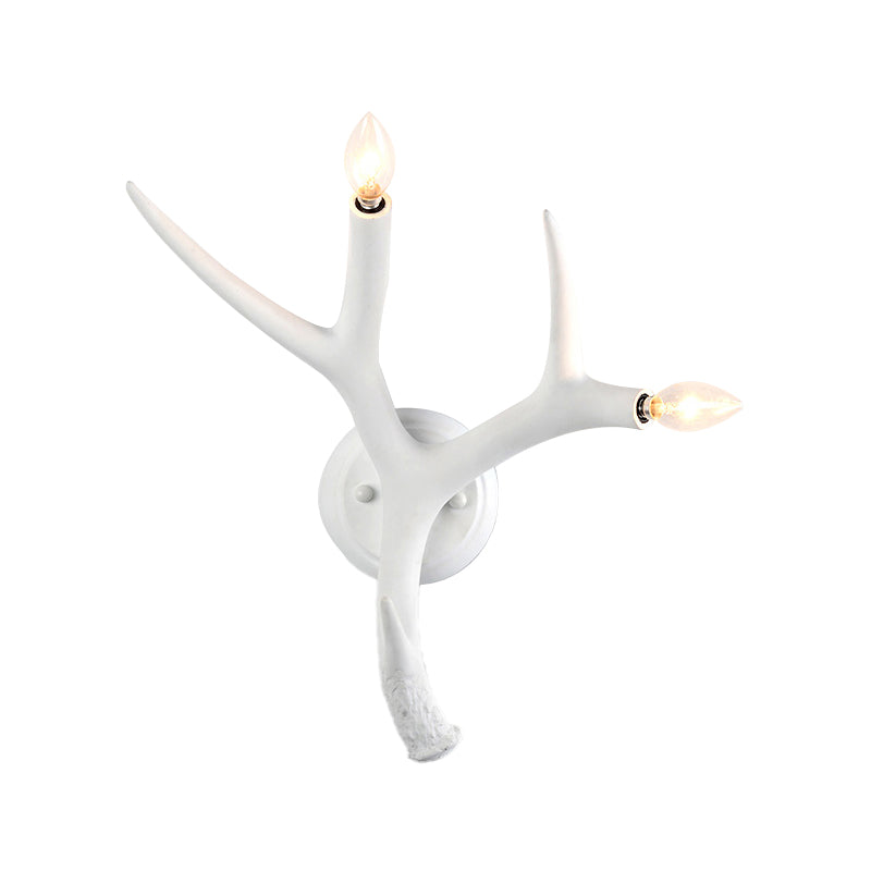 Léonie Resin Antler 2-Light Wall Sconce White