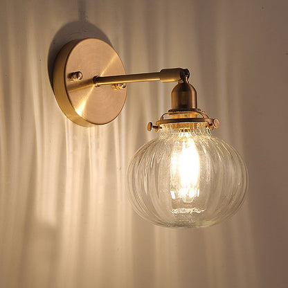 Marceline Colonial Orb Glass Wall Sconce Gold Finish