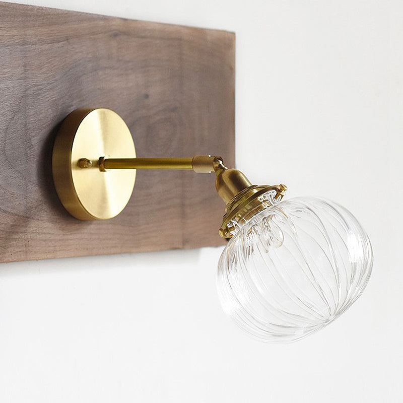 Marceline Colonial Orb Glass Wall Sconce Gold Finish