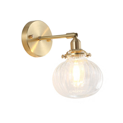 Marceline Colonial Orb Glass Wall Sconce Gold Finish