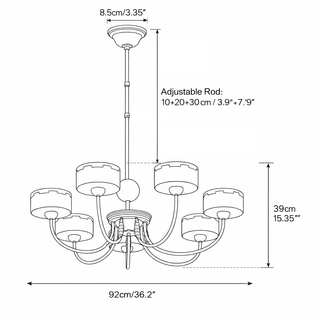 Sophie Green Glass Modern Arched Chandelier