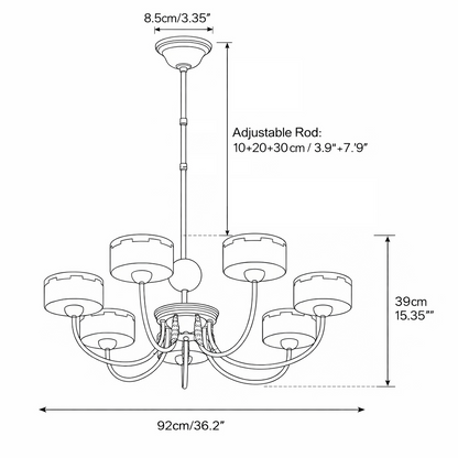 Sophie Green Glass Modern Arched Chandelier