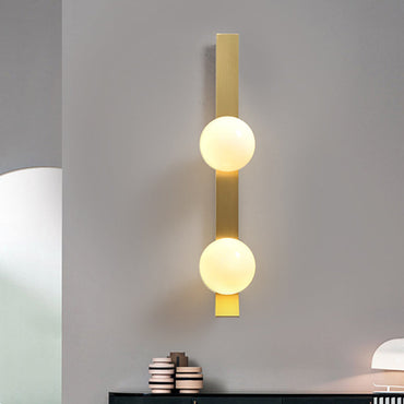 Clémence Brass Linear Double Globe Wall Light