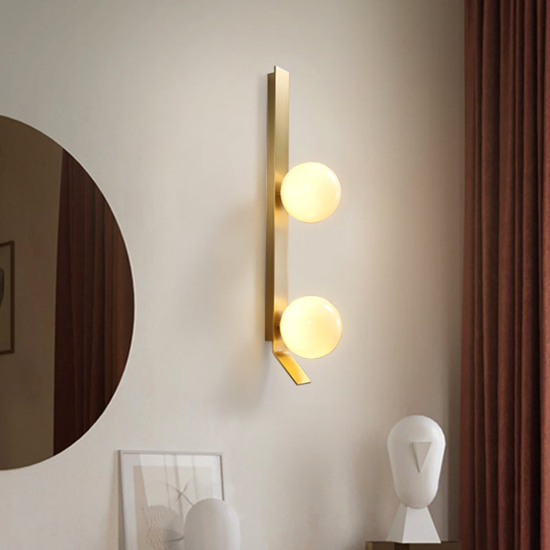 Clémence Brass Linear Double Globe Wall Light