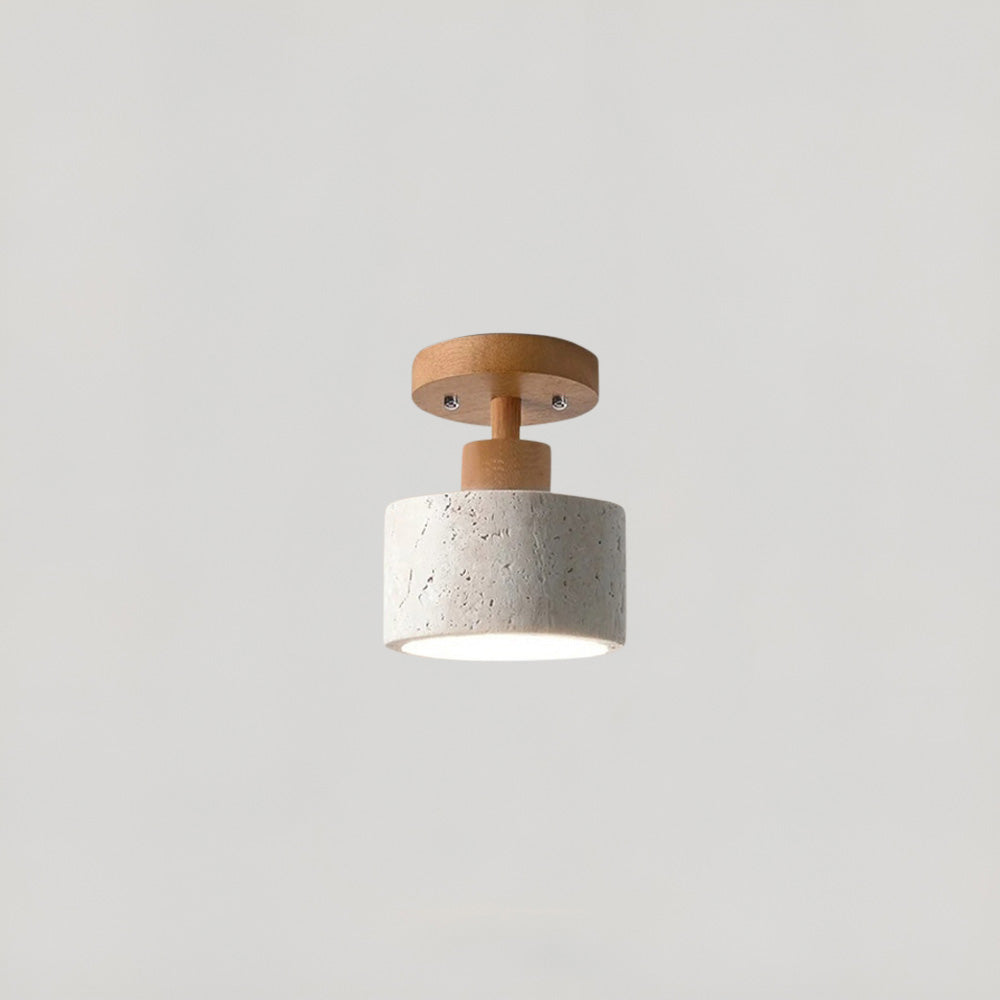 Juliette Ellipse Travertine Stone Ceiling Light