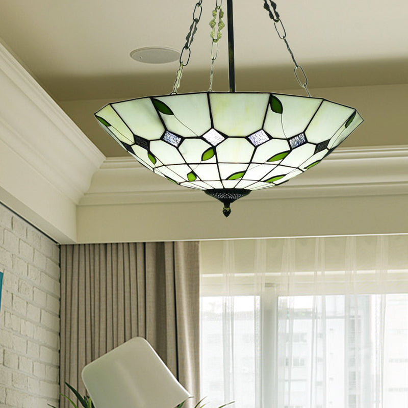 Julienne Retro Stained Glass Bowl Pendant