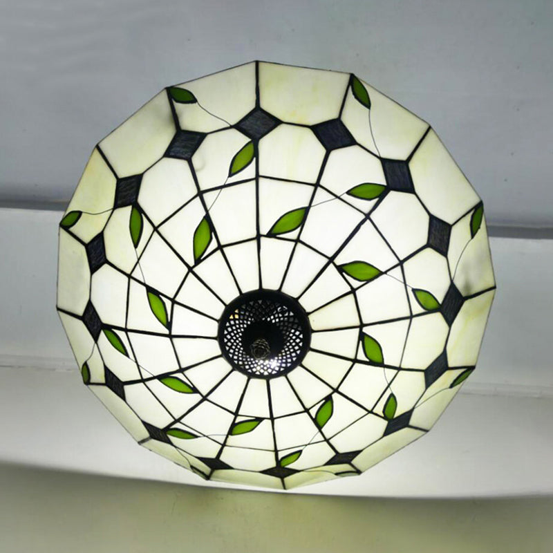 Julienne Retro Stained Glass Bowl Pendant