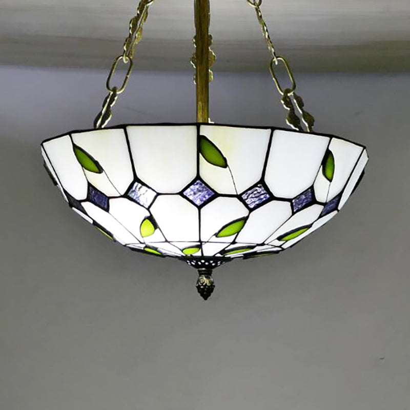 Julienne Retro Stained Glass Bowl Pendant