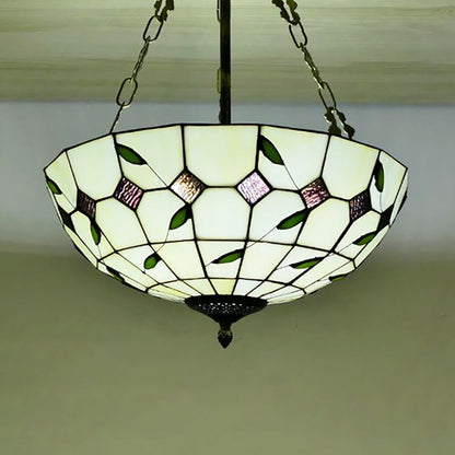 Julienne Retro Stained Glass Bowl Pendant