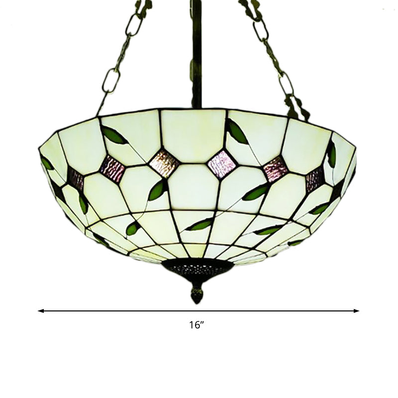 Julienne Retro Stained Glass Bowl Pendant