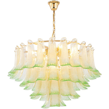 Madeleine 4-Tier Green Stained Glass Chandelier
