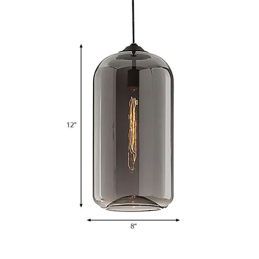 Lucienne Cylindrical Glass Contemporary Pendant Light