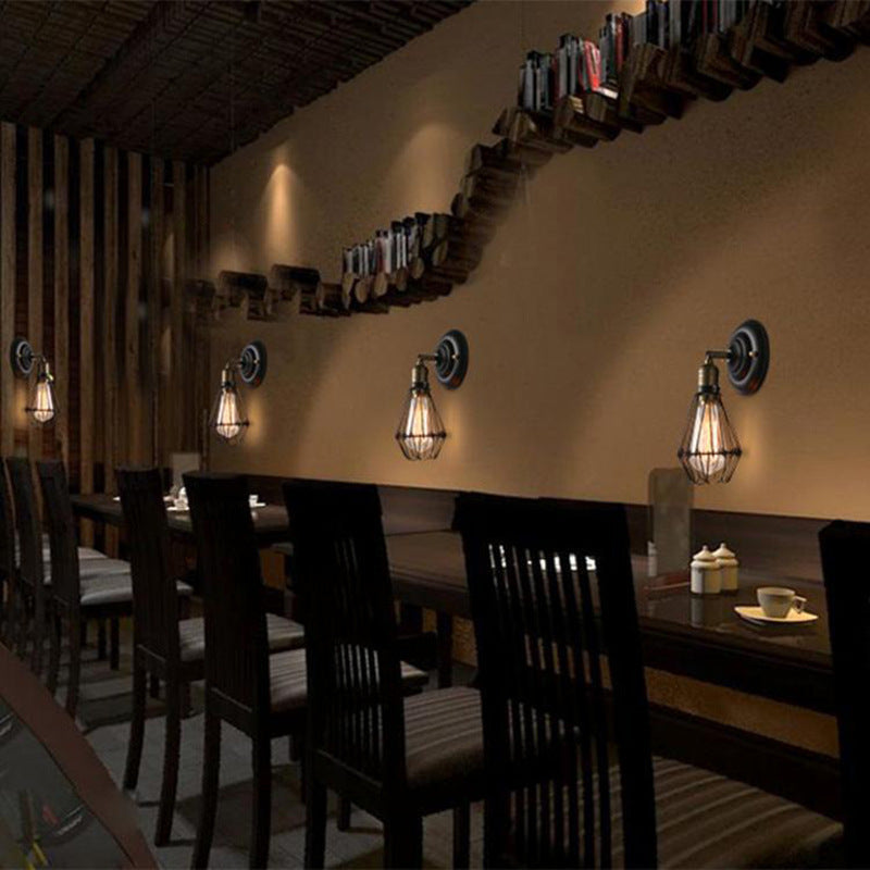 Céleste Mini Caged Wall Lamp Antique Brass