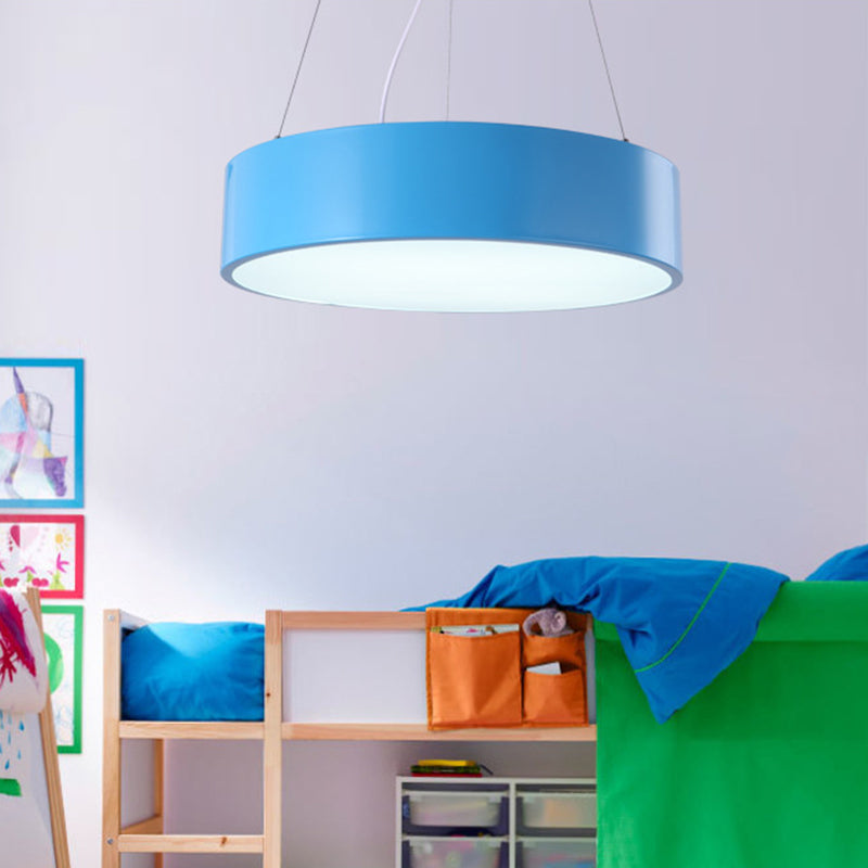 Camille Macaron Drum LED Pendant Light for Kids