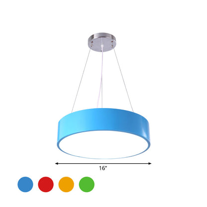 Camille Macaron Drum LED Pendant Light for Kids