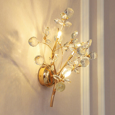 Victoire Gold Crystal Branch Wall Light Sconce