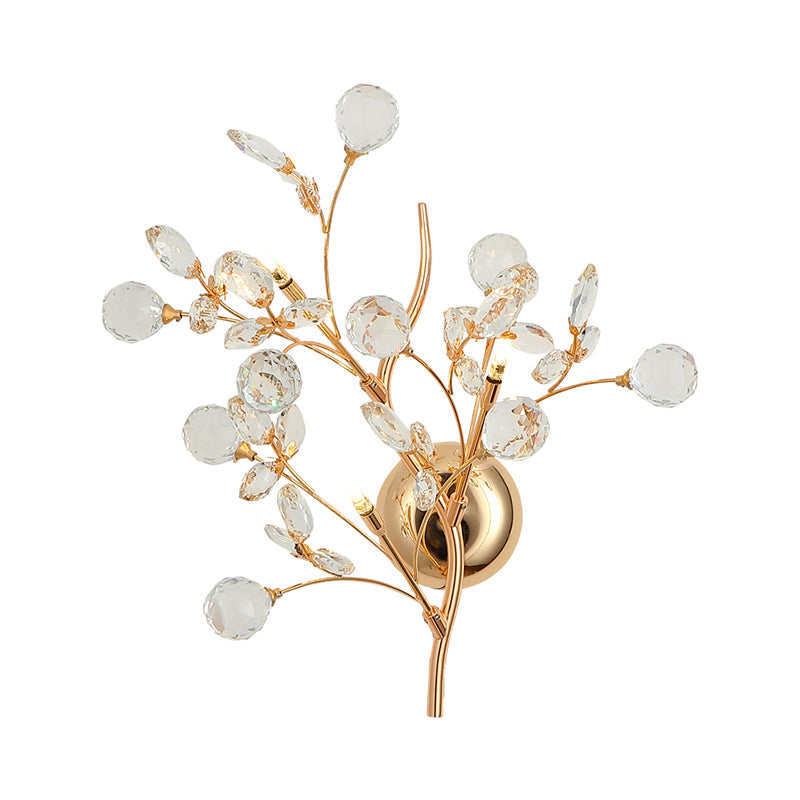 Victoire Gold Crystal Branch Wall Light Sconce