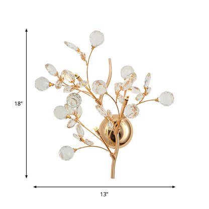 Victoire Gold Crystal Branch Wall Light Sconce