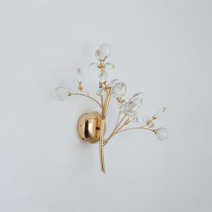 Victoire Gold Crystal Branch Wall Light Sconce