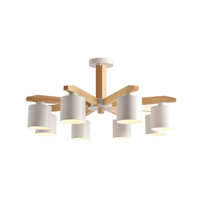 Soren Nordic Wood Arm Cylinder Chandelier