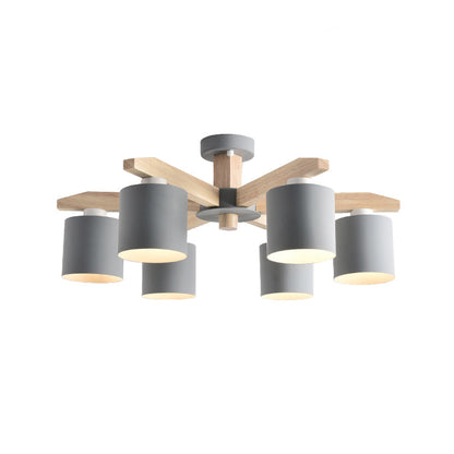 Soren Nordic Wood Arm Cylinder Chandelier