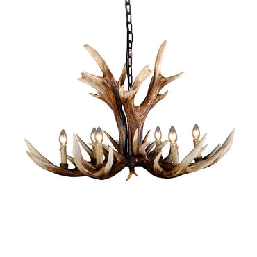 Lucien Rustic Antler Resin Chandelier 6/8-Light