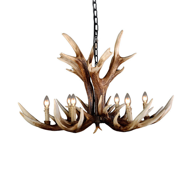 Lucien Rustic Antler Resin Chandelier 6/8-Light