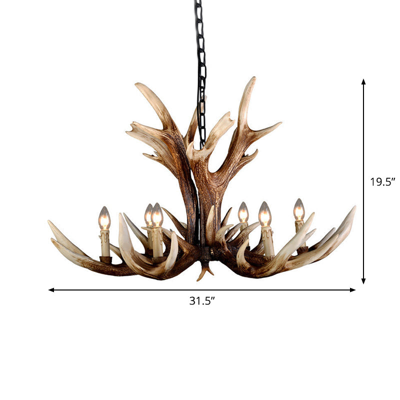 Lucien Rustic Antler Resin Chandelier 6/8-Light