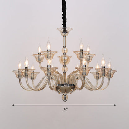 Colette Curved Arm Glass Chandelier