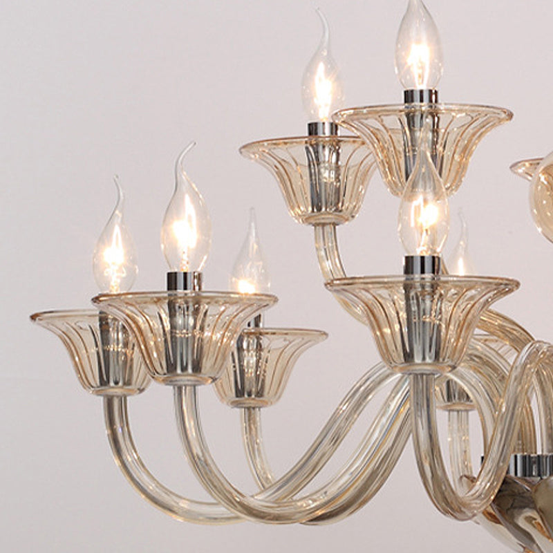 Colette Curved Arm Glass Chandelier