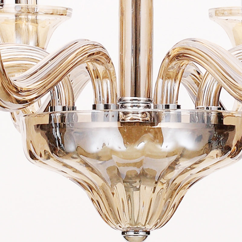 Colette Curved Arm Glass Chandelier