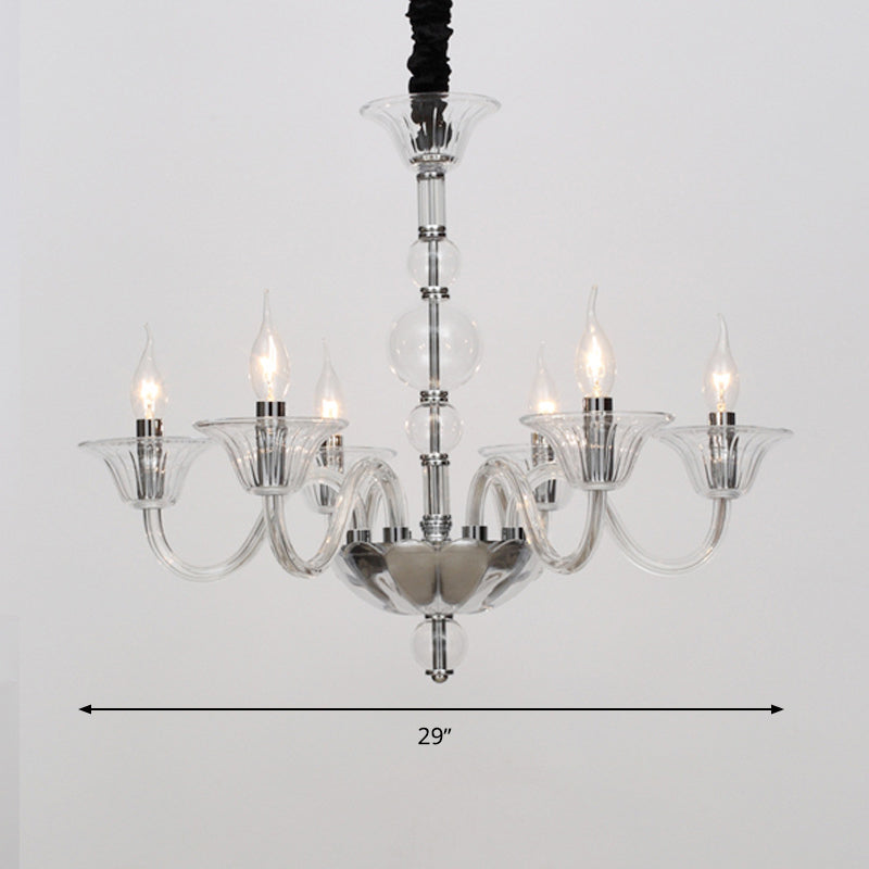 Colette Curved Arm Glass Chandelier