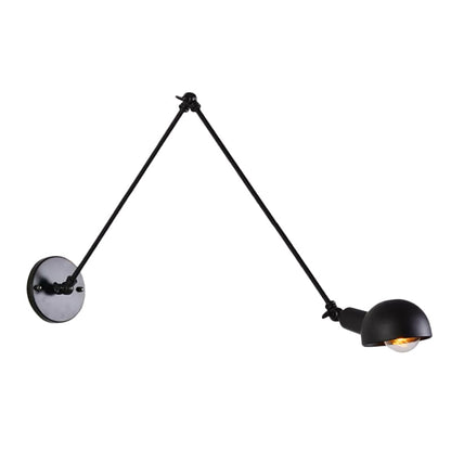 Juliette Retro Swing Arm Wall Lamp with Black Metal Bowl Shade