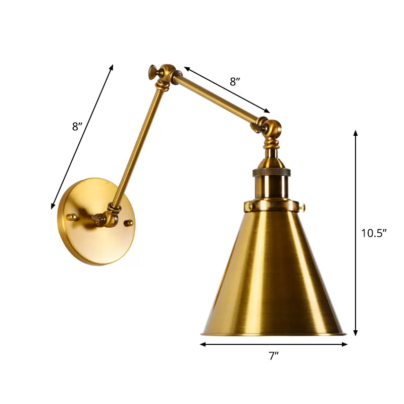 Lucie Antique Brass Swivel Arm Wall Sconce