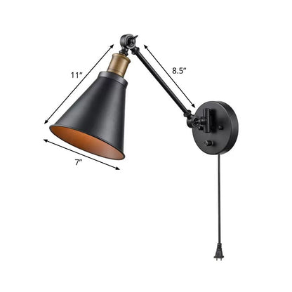 Soline Industrial Horn Wall Reading Lamp