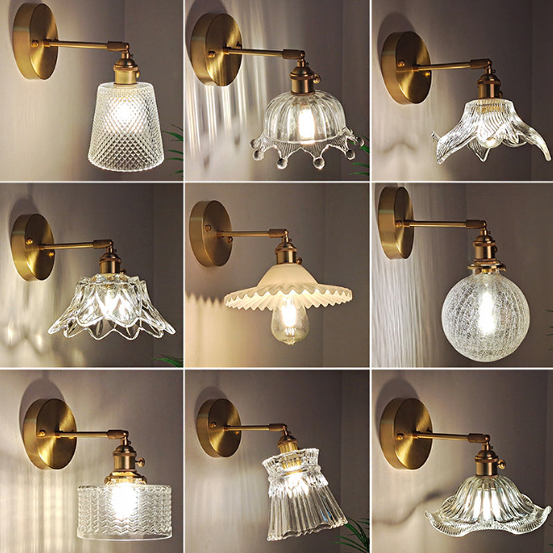 Elise Swing Arm Glass Wall Reading Light Sconce