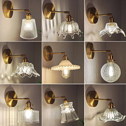Elise Swing Arm Glass Wall Reading Light Sconce